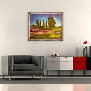 Tablou inramat - Patricia Brintle - Lavandrele infloresc, 50 x 60 cm - Img 2