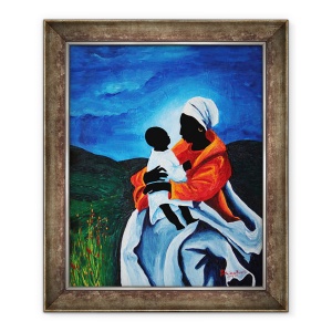 Tablou inramat - Patricia Brintle - Madonna si copilul - Primele cuvinte, 50 x 60 cm