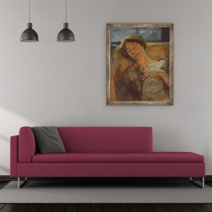 Tablou inramat - Paul Albert Besnard - Cap de femeie, 50 x 60 cm - Img 2