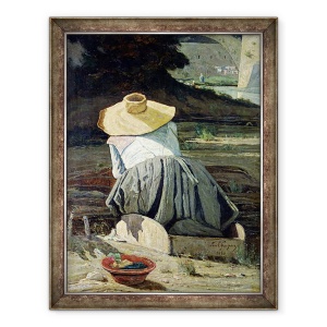 Tablou inramat - Paul Camille Guigou - Spalatoare langa rau, 70 x 90 cm