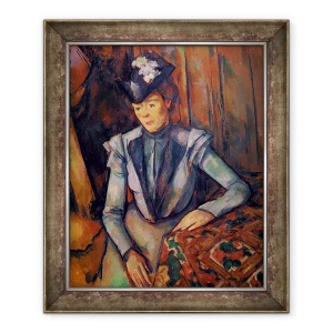 Tablou inramat - Paul Cezanne - Femeie in albastru Madame Cezanne 1900-02, 50 x 60 cm