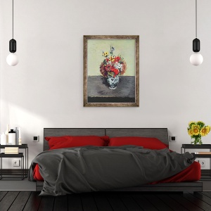 Tablou inramat - Paul Cezanne - Flori intr-o vaza Delft, 60 x 80 cm - Img 3