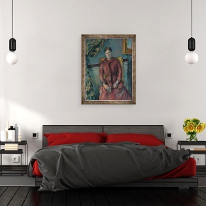 Tablou inramat - Paul Cezanne - Madame Cézanne intr-o rochie rosie, 60 x 80 cm - Img 3