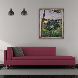 Tablou inramat - Paul Cezanne - Peisaj cu acoperis rosu sau Pinul de la Estaque, 70 x 85 cm - Img 2