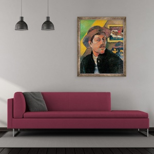 Tablou inramat - Paul Gauguin - Autoportret intr-o palarie, 50 x 60 cm - Img 2