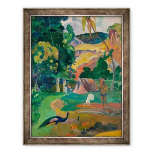 Tablou inramat - Paul Gauguin - Matamoe sau, Peisaj cu pauni, 70 x 90 cm