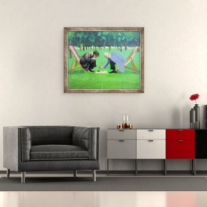 Tablou inramat - Paul Powis - Jucatori de sah, 50 x 60 cm - Img 2