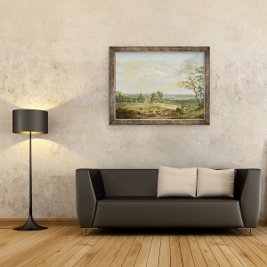 Tablou inramat - Paul Sandby - O vedere indepartata a Maidstone, de la Lower Bell Inn, 60 x 80 cm - Img 2