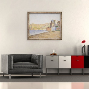 Tablou inramat - Paul Signac - Plaja Town, Collioure, Opus 165, 50 x 60 cm - Img 2
