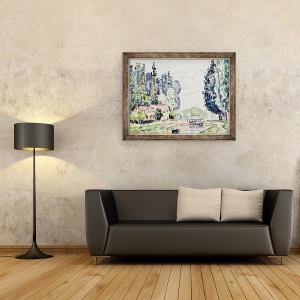 Tablou inramat - Paul Signac - Plopii albastri, 60 x 80 cm - Img 2