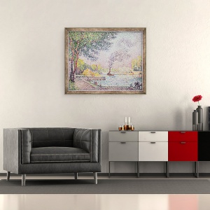 Tablou inramat - Paul Signac - Podul Debilly Footbridge, 50 x 60 cm - Img 2