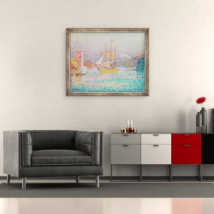 Tablou inramat - Paul Signac - Portul de la Marsilia, 50 x 60 cm - Img 2