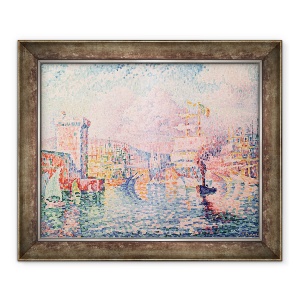 Tablou inramat - Paul Signac - Turnul Rosu intrarea in portul Marsilia, 70 x 85 cm