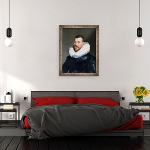 Tablou inramat - Paulus Moreelse - Portretul unui barbat de varsta mijlocie, 70 x 90 cm - Img 3