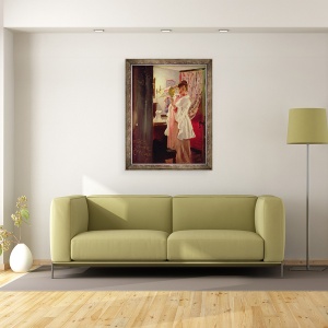 Tablou inramat - Peder Severin Kroyer - Interior cu sotia artistului, 70 x 90 cm - Img 2