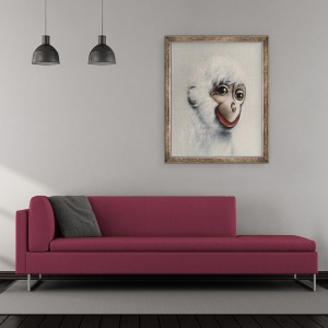 Tablou inramat - Peter Jones - Maimuta in alb, 2005, 50 x 60 cm - Img 2