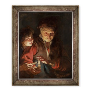 Tablou inramat - Peter Paul Rubens - Batrana si baiatul cu lumanari, 70 x 85 cm
