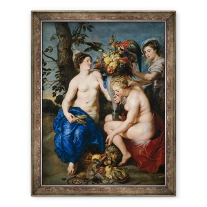 Tablou inramat - Peter Paul Rubens - Ceres cu doua nimfe, 70 x 90 cm