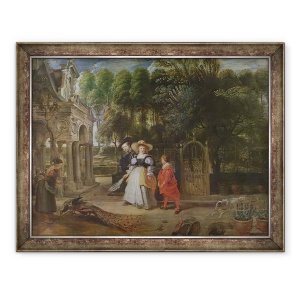 Tablou inramat - Peter Paul Rubens - Rubens si Helene Fourment 1614-73 in gradina, 70 x 90 cm