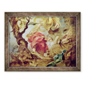 Tablou inramat - Peter Paul Rubens - Sacrificiul lui Isaac, schita pentru sectiunea de tavan in Biserica iezuita din Anvers, 60 x 80 cm