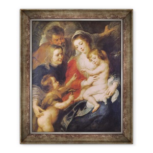 Tablou inramat - Peter Paul Rubens - Sfanta familie cu Sfanta Elisabeta si Pruncul Sfantul Ioan Botezatorul, 50 x 60 cm