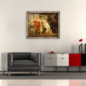 Tablou inramat - Peter Paul Rubens - Venus si Adonis, 50 x 60 cm - Img 2