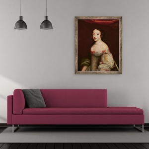Tablou inramat - Philippe de Champaigne - Portret De Anne De Austria 1601-1666, Infanta Spaniei, 50 x 60 cm - Img 2