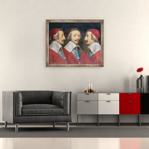 Tablou inramat - Philippe de Champaigne - Portret Triplu De sef De Richelieu, 50 x 60 cm - Img 2