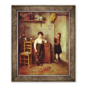 Tablou inramat - Philippe Francois Sauvage - Borcanul spart, 50 x 60 cm