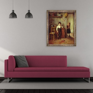 Tablou inramat - Philippe Francois Sauvage - Borcanul spart, 50 x 60 cm - Img 2