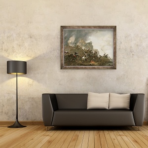 Tablou inramat - Philips Wouwermans - Cavalerie Efectuarea o Sortie de la un fort pe un deal, 70 x 90 cm - Img 2
