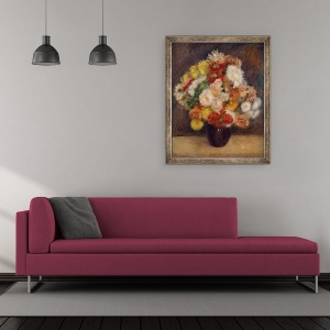 Tablou inramat - Pierre Auguste Renoir - Buchet de Crizanteme, 50 x 60 cm - Img 2