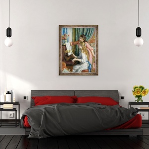 Tablou inramat - Pierre Auguste Renoir - Doua fete tinere la pian, 60 x 80 cm - Img 3