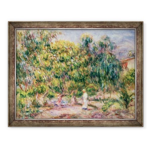 Tablou inramat - Pierre Auguste Renoir - Femeia in alb in gradina lui Les Colettes, 60 x 80 cm