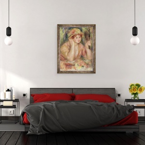 Tablou inramat - Pierre Auguste Renoir - Femeie cu o oglinda, 60 x 80 cm - Img 3