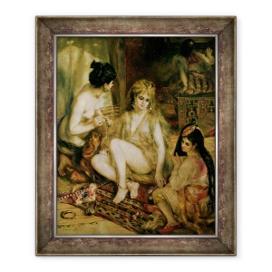 Tablou inramat - Pierre Auguste Renoir - Interiorul unui harem in Montmartre, femeile pariziene imbracate ca algerieni, 70 x 85 cm