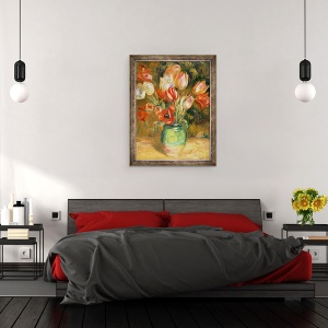Tablou inramat - Pierre Auguste Renoir - Lalele intr-o vaza, 60 x 80 cm - Img 3