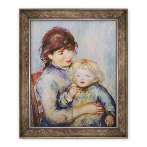 Tablou inramat - Pierre Auguste Renoir - Maternitate, sau Copil cu un biscuit, 50 x 60 cm