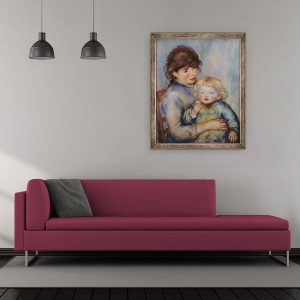 Tablou inramat - Pierre Auguste Renoir - Maternitate, sau Copil cu un biscuit, 50 x 60 cm - Img 2