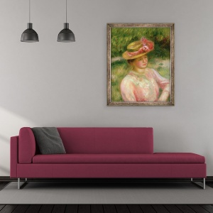 Tablou inramat - Pierre Auguste Renoir - Palaria de paie, 50 x 60 cm - Img 2