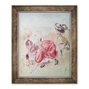 Tablou inramat - Pierre Auguste Renoir - Tineri Fete Joc, 50 x 60 cm