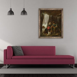 Tablou inramat - Pierre Edouard Frere - Masa taietorului de lemne I, 70 x 85 cm - Img 2