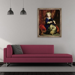 Tablou inramat - Pierre Mignard - Portret De Philippe de France 1683-1746 viitorul rege Filip al V-lea al Spaniei, 50 x 60 cm - Img 2