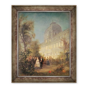 Tablou inramat - Pierre Tetar van Elven - Petrecere de seara la Tuileries, 70 x 85 cm