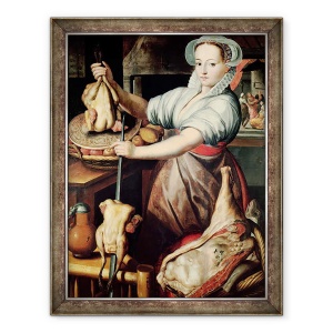 Tablou inramat - Pieter Aertsen - Martha pregateste cina pentru Isus, 60 x 80 cm