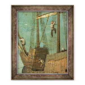 Tablou inramat - Pieter Bruegel the Elder - Detaliile navei de la Turnul Babel, 50 x 60 cm