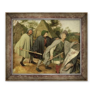 Tablou inramat - Pieter Bruegel the Elder - Parabola orbilor, detalii despre trei orbi, 50 x 60 cm