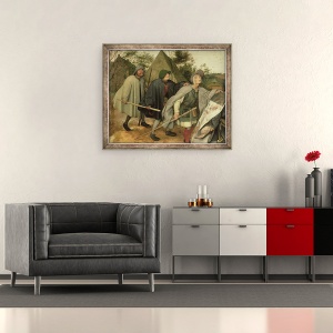 Tablou inramat - Pieter Bruegel the Elder - Parabola orbilor, detalii despre trei orbi, 50 x 60 cm - Img 2