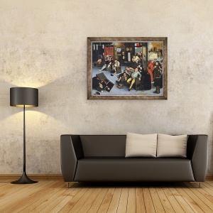 Tablou inramat - Pieter Bruegel the Elder - Taierea Pietrei Nebuniei sau a unei operatii pe cap, 70 x 90 cm - Img 2