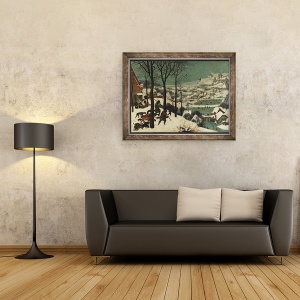 Tablou inramat - Pieter Bruegel the Elder - Vanatori in zapada iarna, 70 x 90 cm - Img 2